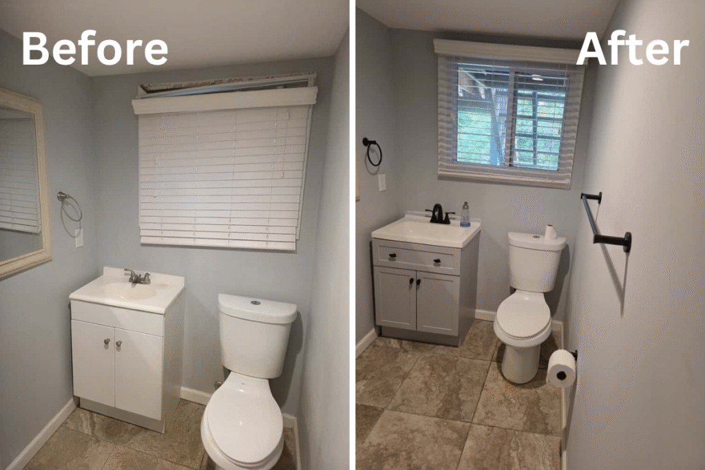 before and after roof repair 2