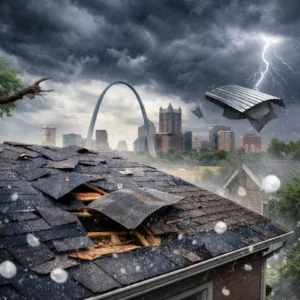 Roof storm damage