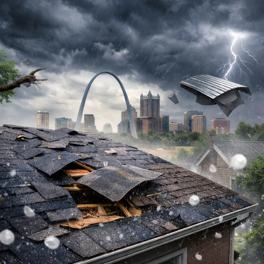 Roof storm damage